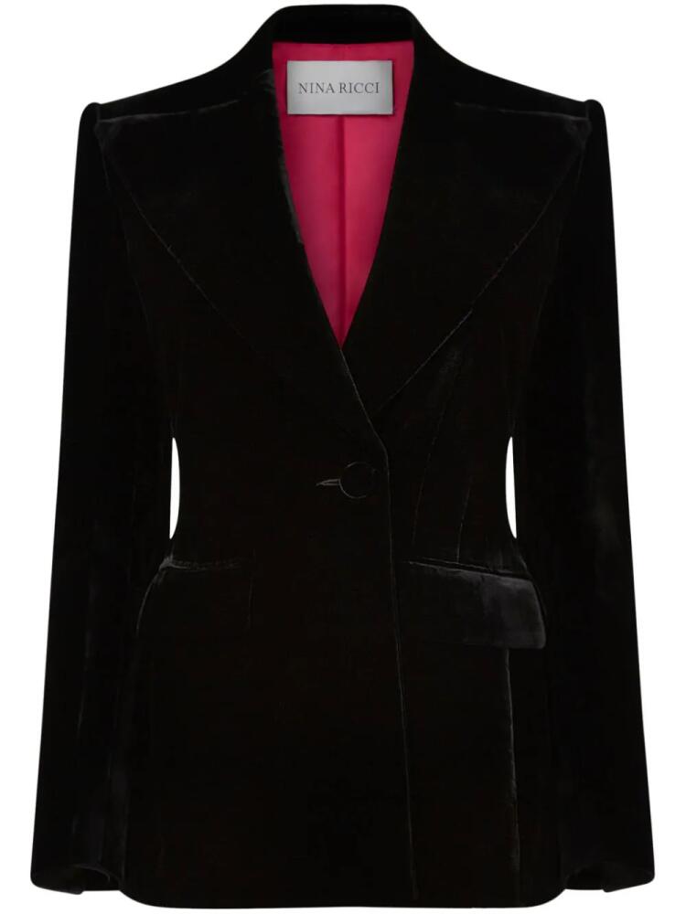 Nina Ricci single-breasted velvet blazer - Black Cover