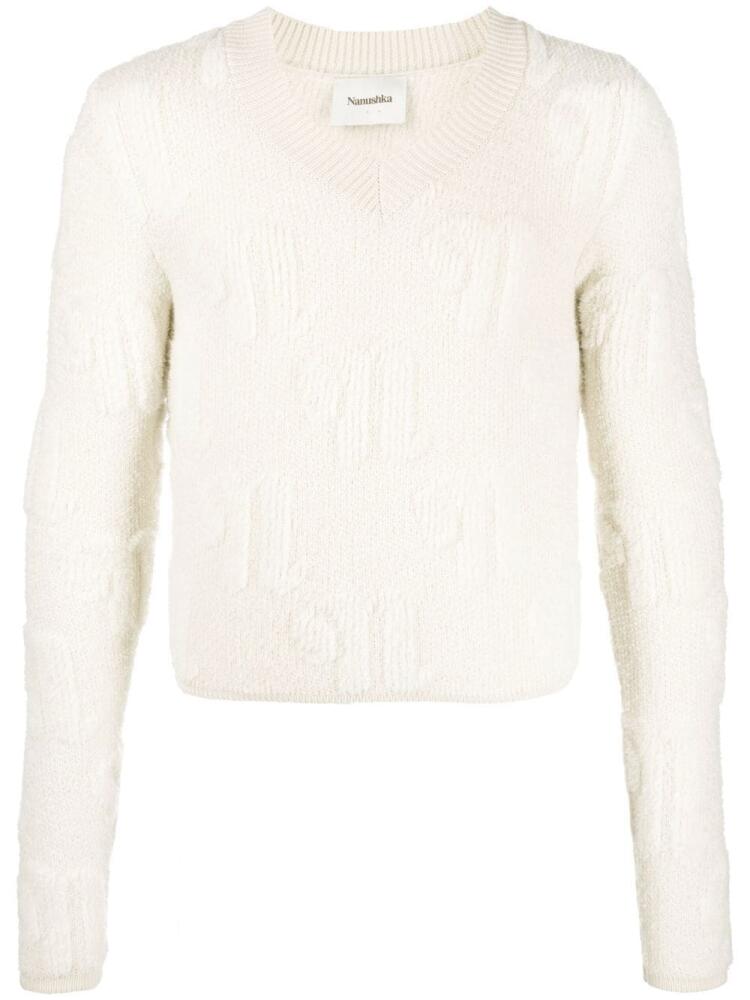 Nanushka chunky V-neck sweater - Neutrals Cover