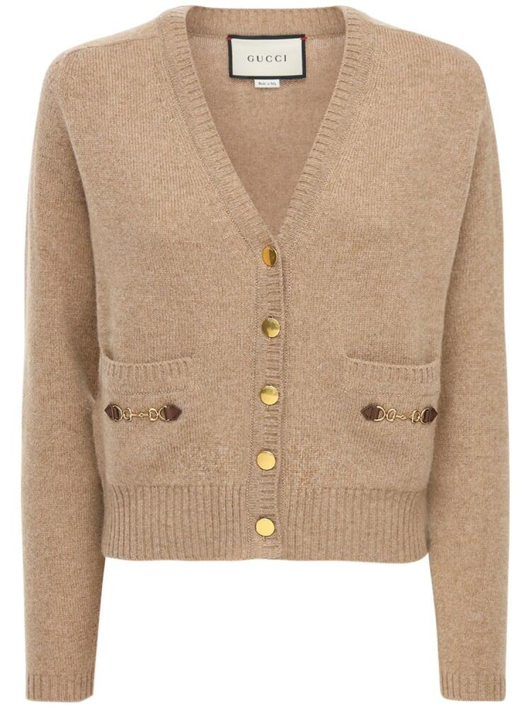 GUCCI Cashmere Knit Cardigan W/ Horsebit Cover