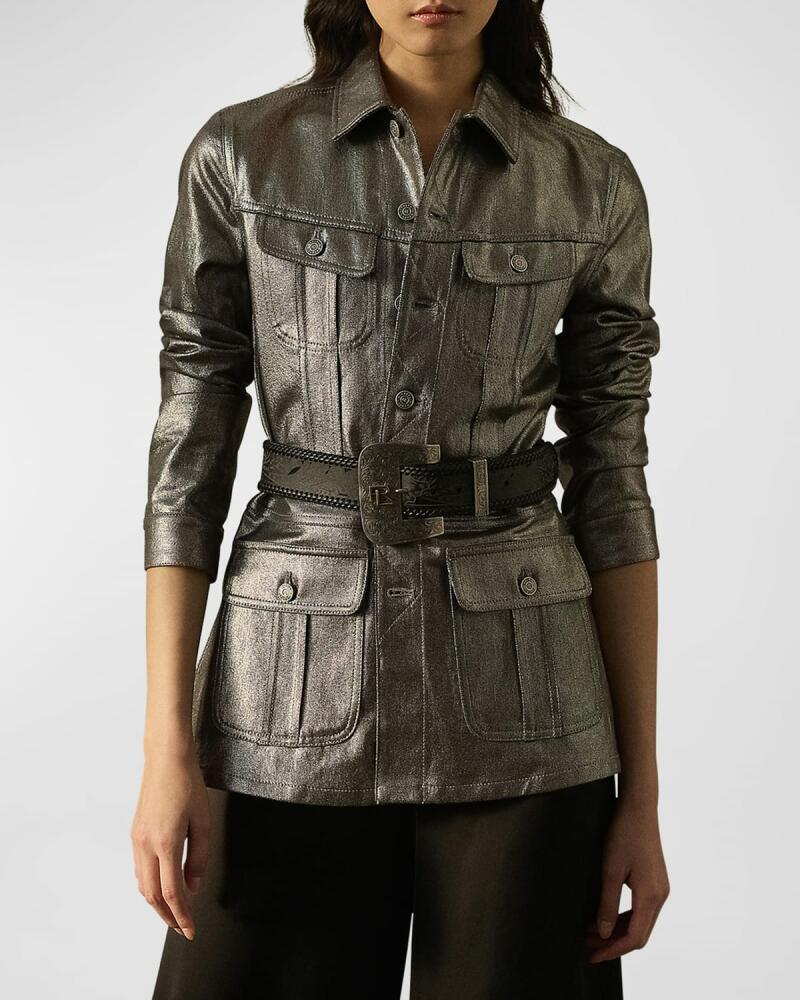 Ralph Lauren Collection Metallic Denim Safari Jacket Cover