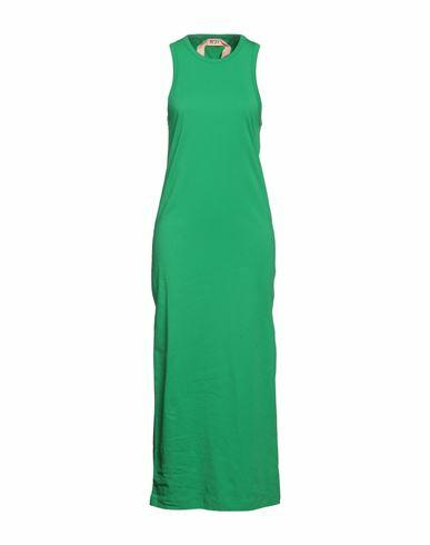 N°21 Woman Maxi dress Green Cotton Cover