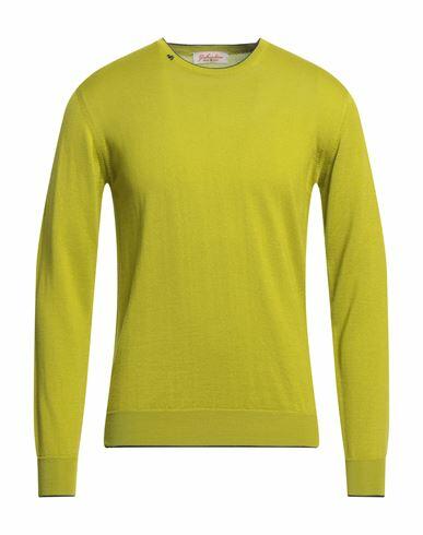 Gabardine Man Sweater Acid green Merino Wool, Acrylic Cover