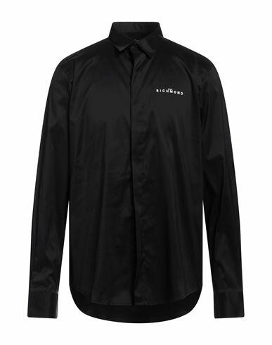 John Richmond Man Shirt Black Cotton, Polyester, Elastane Cover