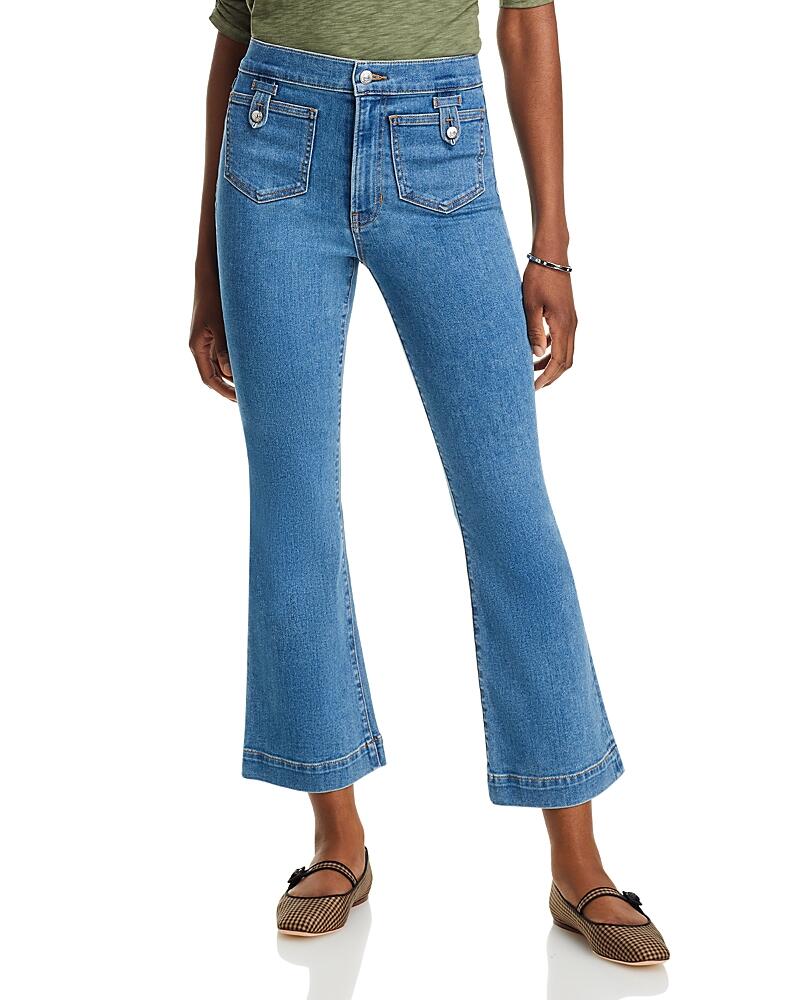 Veronica Beard Carson High Rise Flare Leg Ankle Jeans in Globetrotter Cover