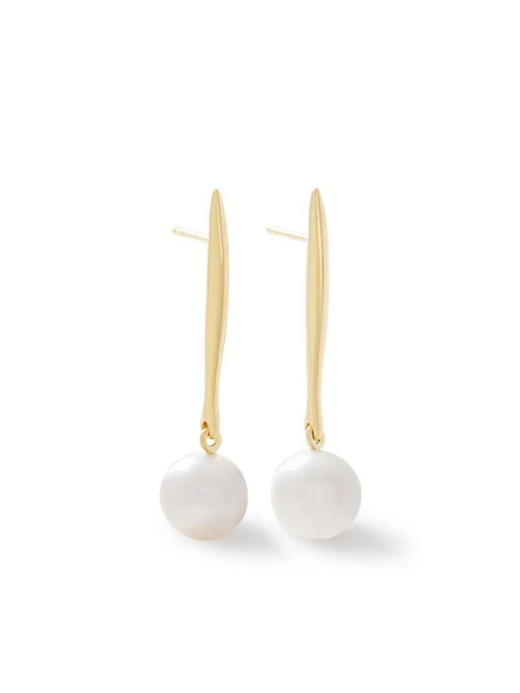 Monica Vinader Nura pearl drop earrings - Gold Cover