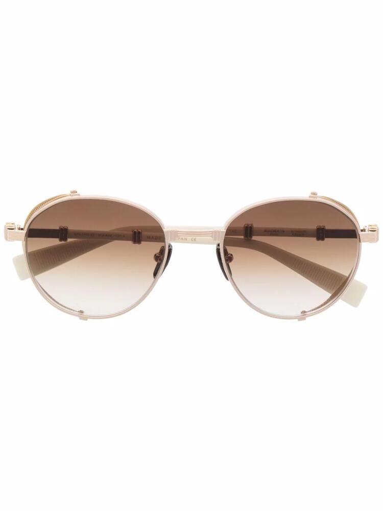 Balmain Eyewear 3d goggle-style sunglasses - Gold Cover