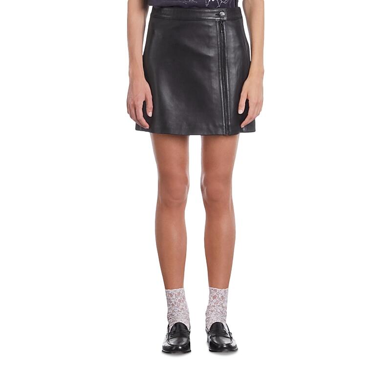 The Kooples Biker Leather Mini Skirt Cover