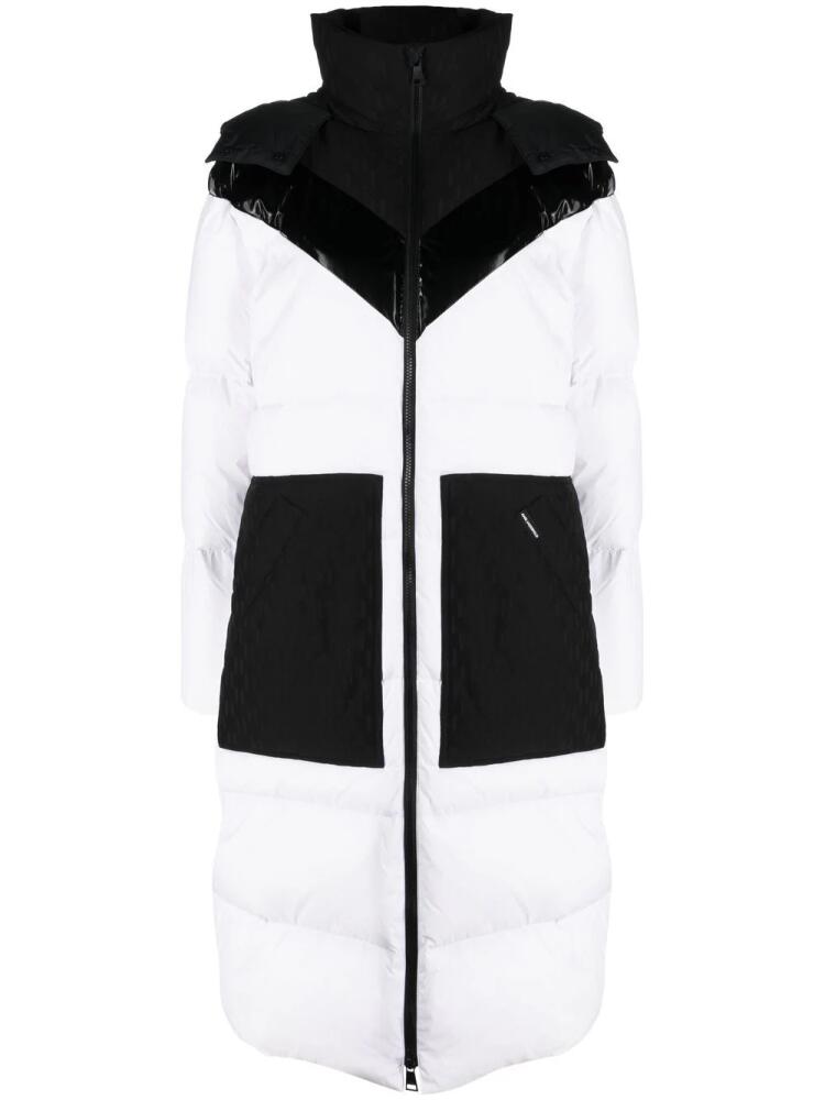 Karl Lagerfeld logo-print padded down coat - White Cover