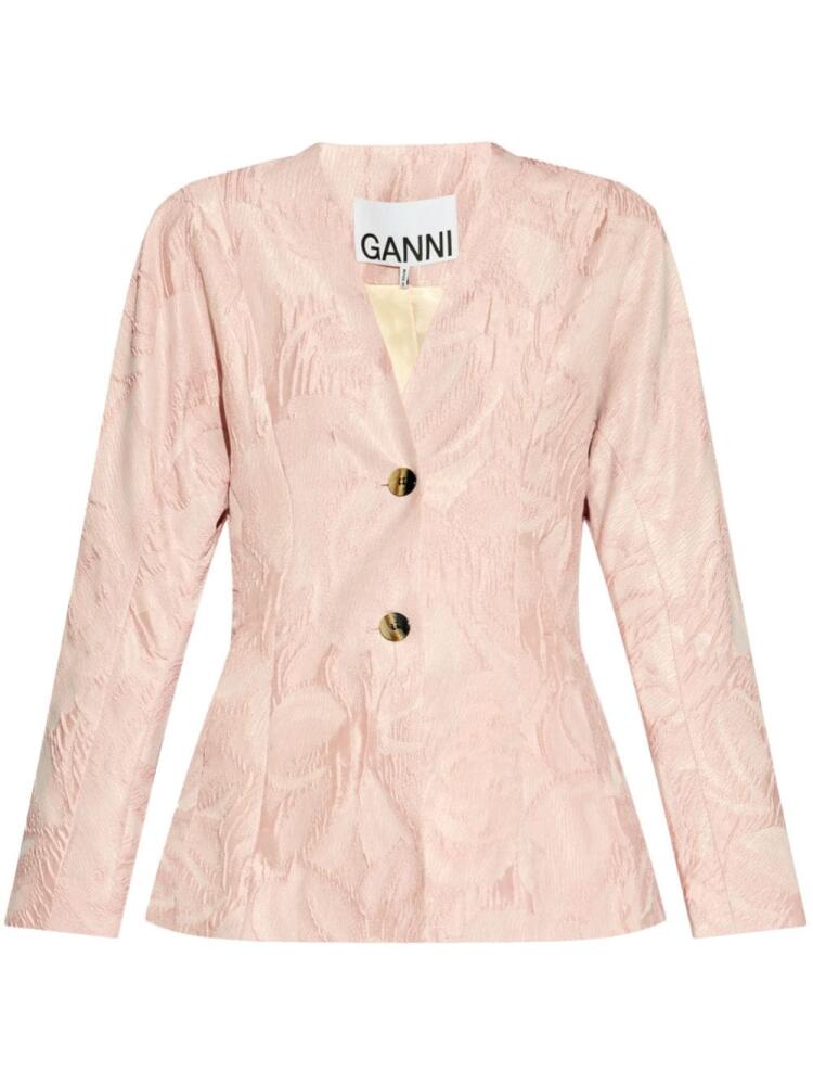 GANNI textured cloqué jacket - Pink Cover