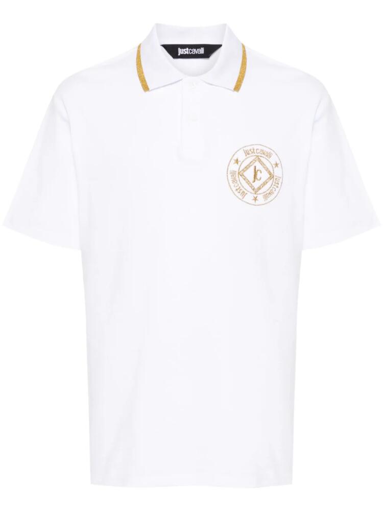 Just Cavalli embroidered-logo cotton polo shirt - White Cover