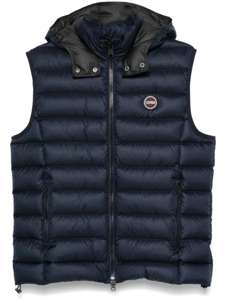 Colmar detachable-hood gilet - Blue Cover