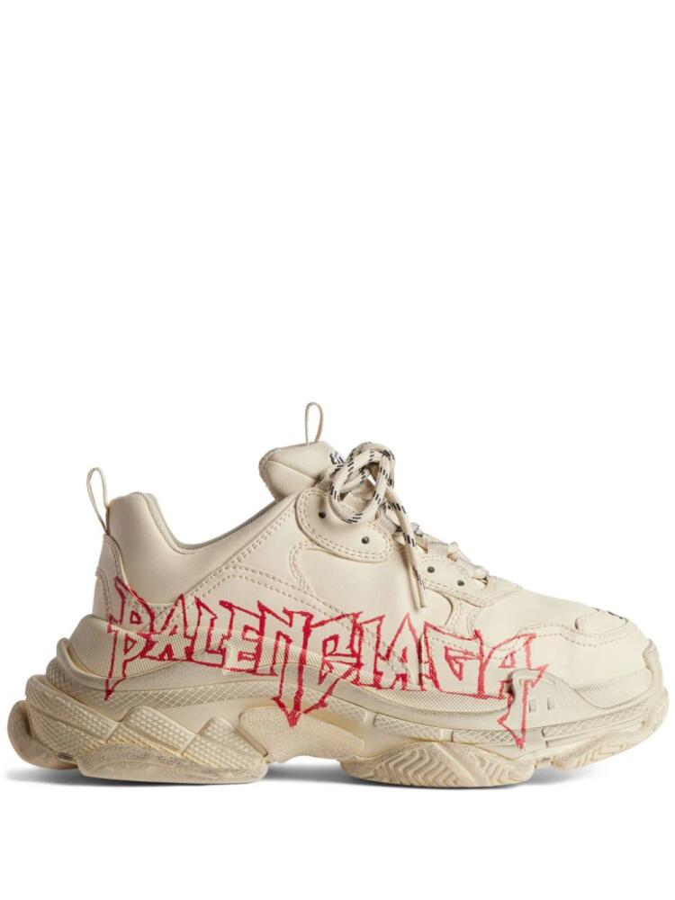 Balenciaga Triple S logo-print sneakers - White Cover