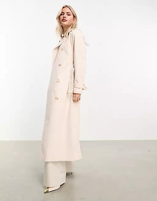 Ever New belted maxi trench maxi coat in soft cream-White Cover