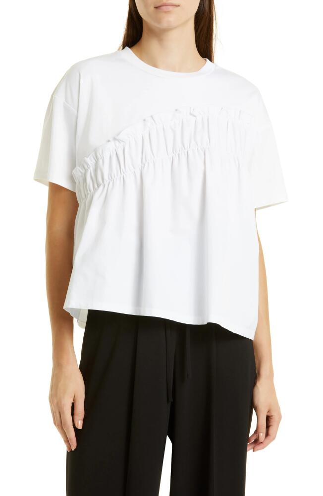 JASON WU Asymmetric Ruffle Detail Cotton Blouse in White Cover