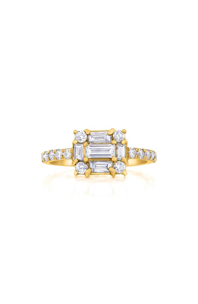 Mindi Mond Clarity Cube Diamond Ring in 18K Yellow Gold Cover