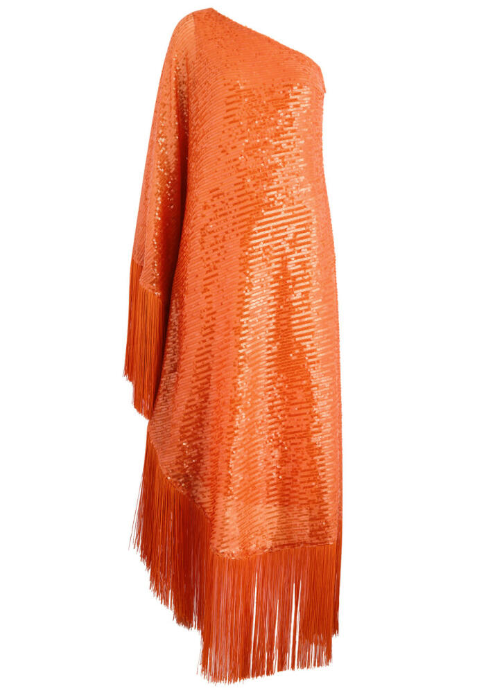 Taller Marmo Spritz Disco Fringe-trimmed Sequin Gown - Orange Cover