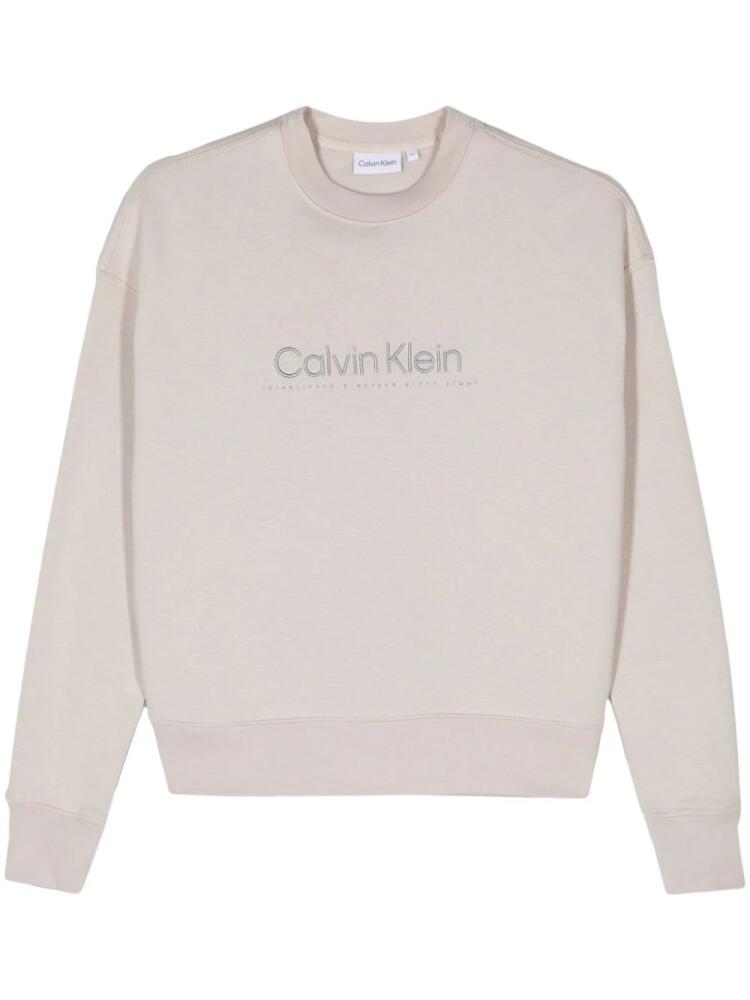 Calvin Klein logo-embroidered sweatshirt - Grey Cover