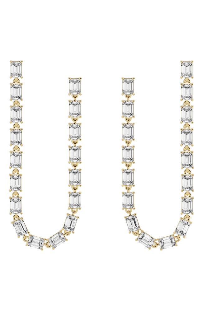 Jennifer Fisher 18K Gold Lab Created Diamond Dangler Drop Earrings - 8.16 ctw in 18K Yellow Gold Cover