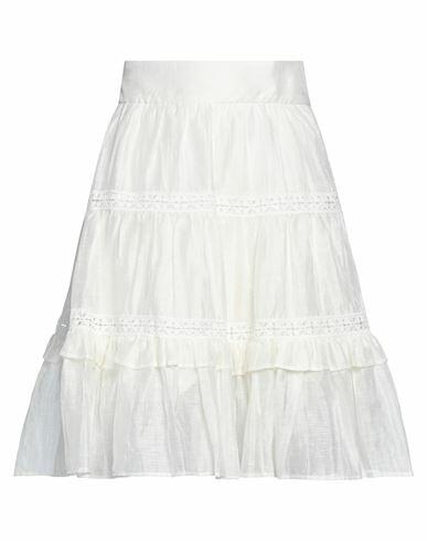 Sandro Woman Mini skirt White Linen, Polyester Cover