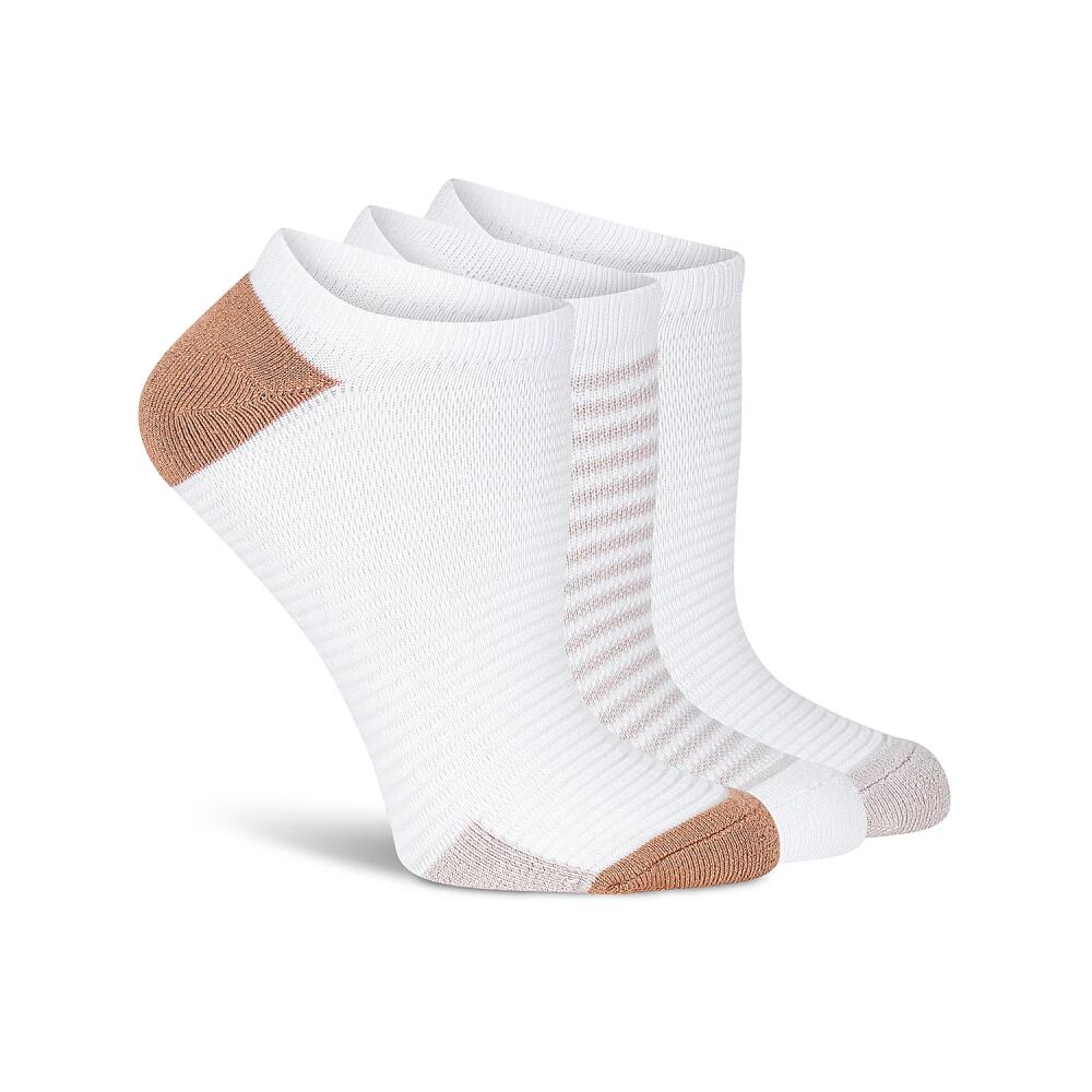 Lemon Cushioned No Show Socks 3 Pack | Women's | White/Beige/Tan Cover