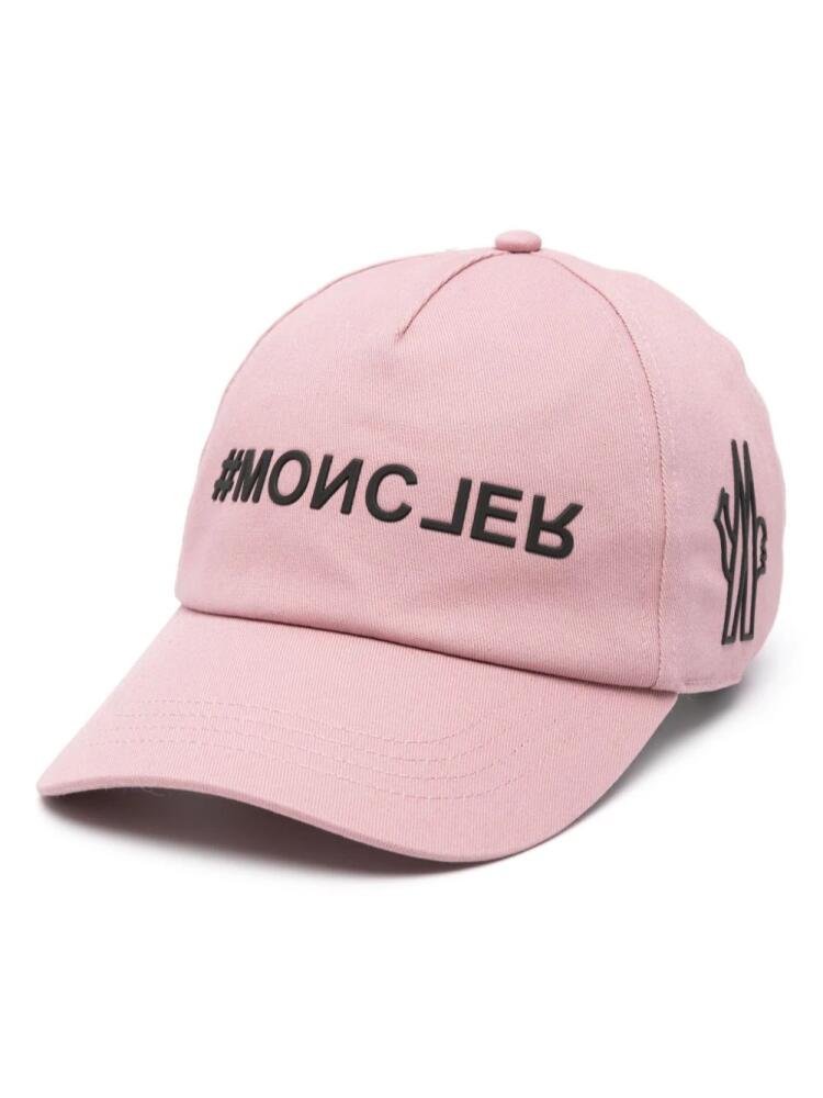 Moncler Grenoble logo-appliqué cotton hat - Pink Cover