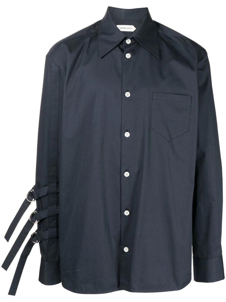 Namacheko buckle-sleeve detail shirt - Blue Cover