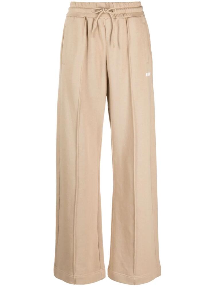 MSGM logo-print cotton track pants - Neutrals Cover