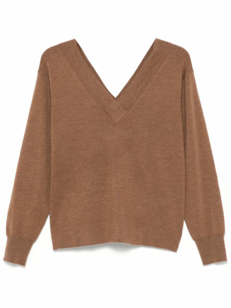 P.A.R.O.S.H. V-neck sweater - Brown Cover