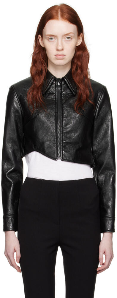 Recto Black Signature Detail Faux-Leather Jacket Cover