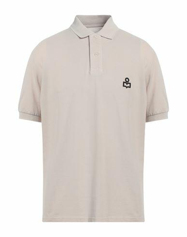 Isabel Marant Man Polo shirt Beige Cotton, Polyester Cover