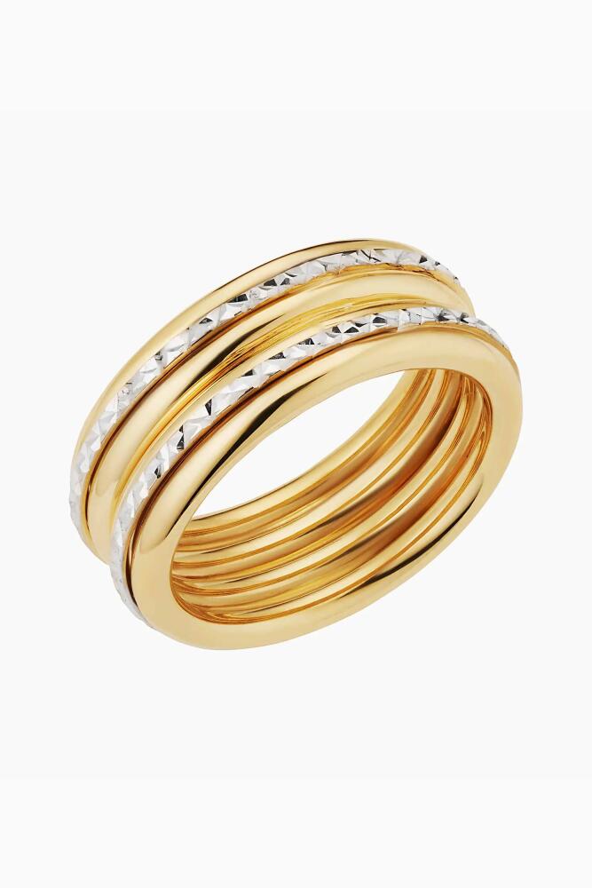 Oradina 14K Gold Always Bold Ring in Yellow & White Gold Cover