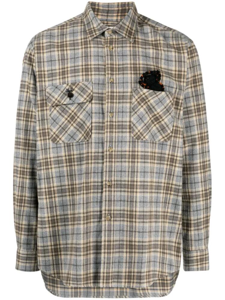 Doublet checkered 3D-detail shirt - Brown Cover