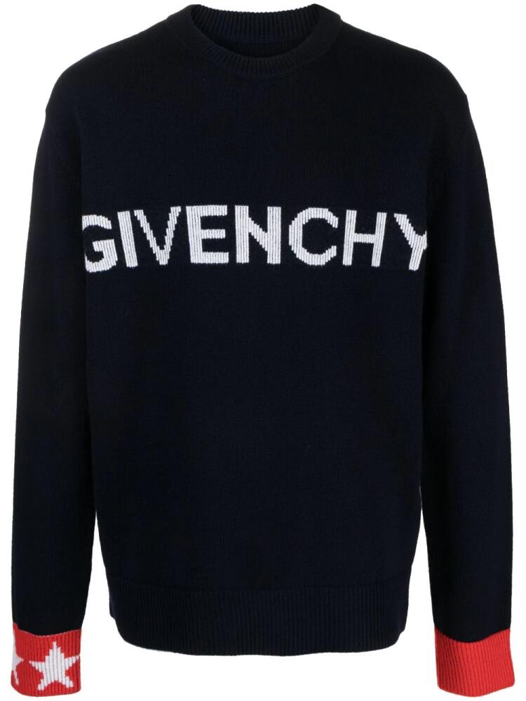 Givenchy logo-intarsia sweater - Blue Cover