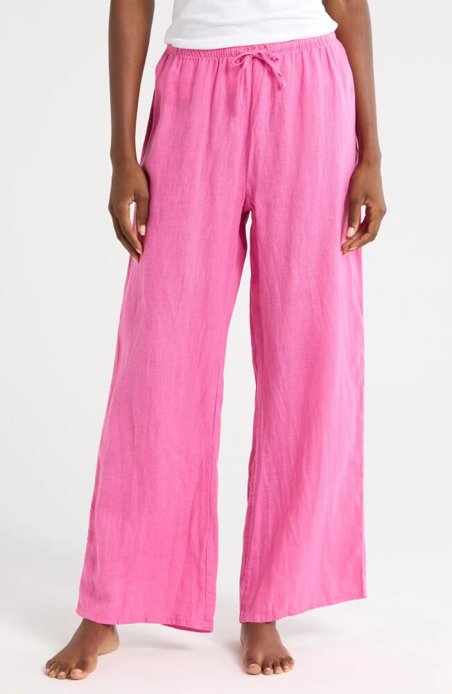 Desmond & Dempsey Linen Flare Pajama Pants in Cerise Cover