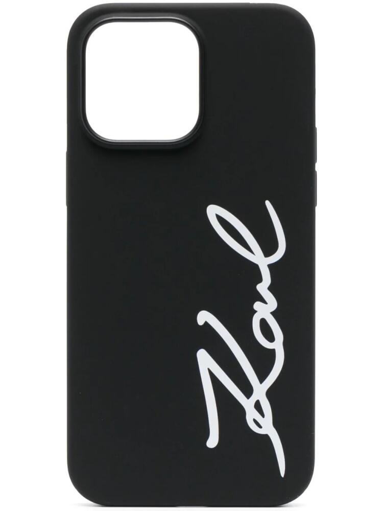 Karl Lagerfeld logo-print iPhone 14 Pro Max case - Black Cover