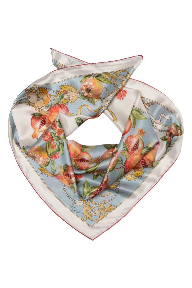 Elizabetta Melograno - Hand Rolled Silk Foulard for Women in Powder Blue Cover