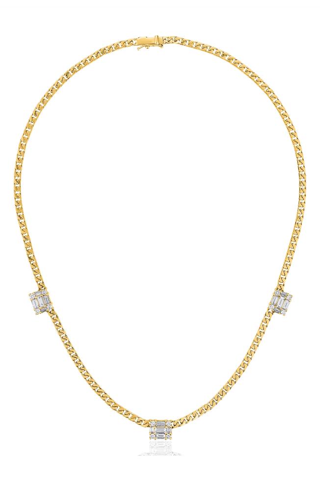 Mindi Mond Triple Clarity Link Necklace in 18K Yellow Gold Cover