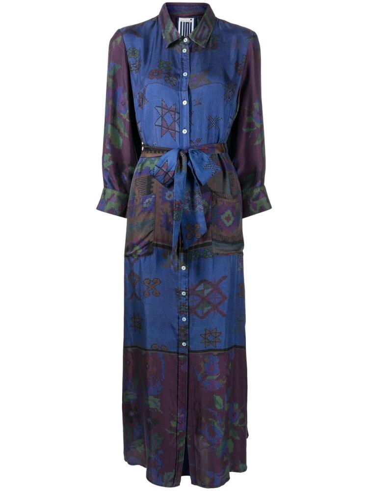 Pierre-Louis Mascia graphic-print dress - Purple Cover