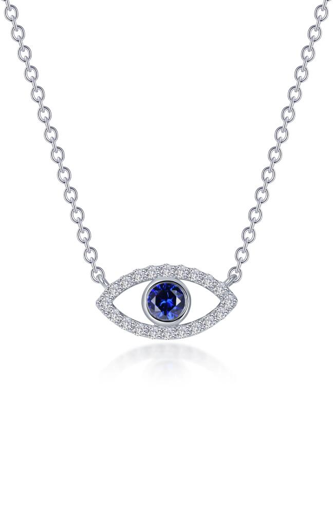 Lafonn Evil Eye Lab Created Sapphire & Simulated Diamond Pendant Necklace in Blue Cover