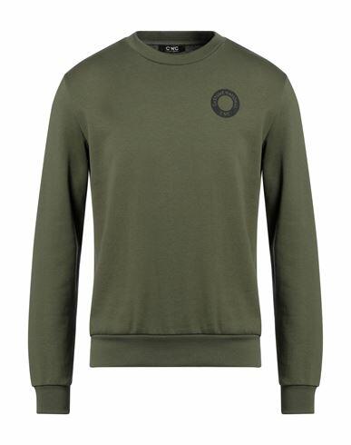 C'n'c' Costume National Man Sweatshirt Military green Cotton Cover