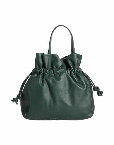 Laura Di Maggio Woman Handbag Dark green Leather Cover