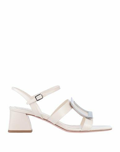 Roger Vivier Woman Sandals Ivory Soft Leather Cover