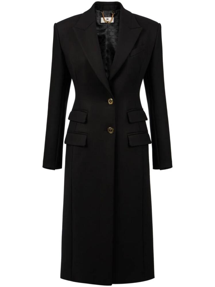 Elisabetta Franchi logo-engraved coat - Black Cover