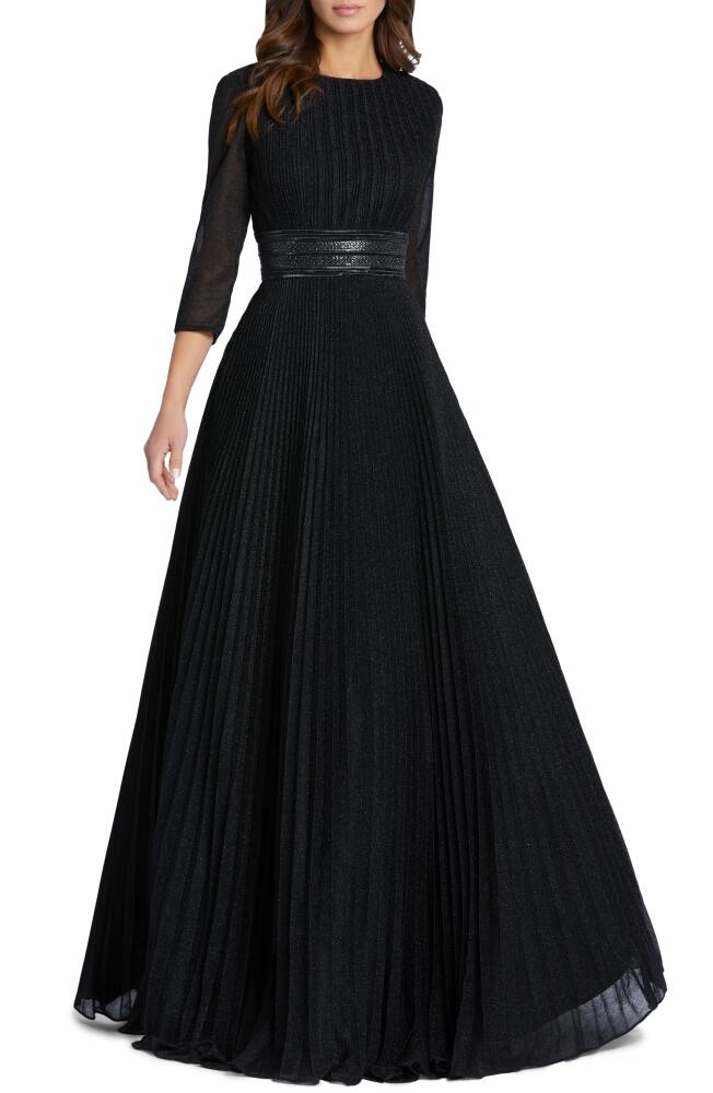 Ieena for Mac Duggal Sparkle Pleated Ballgown in Black Cover