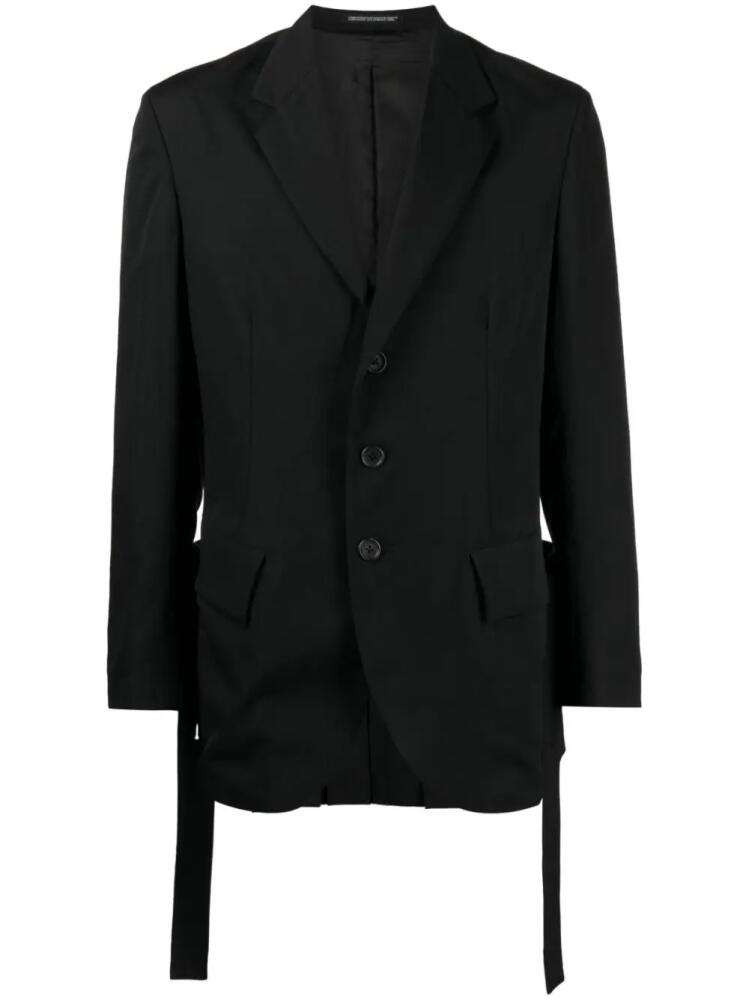 Yohji Yamamoto single-breasted notched wool blazer - Black Cover