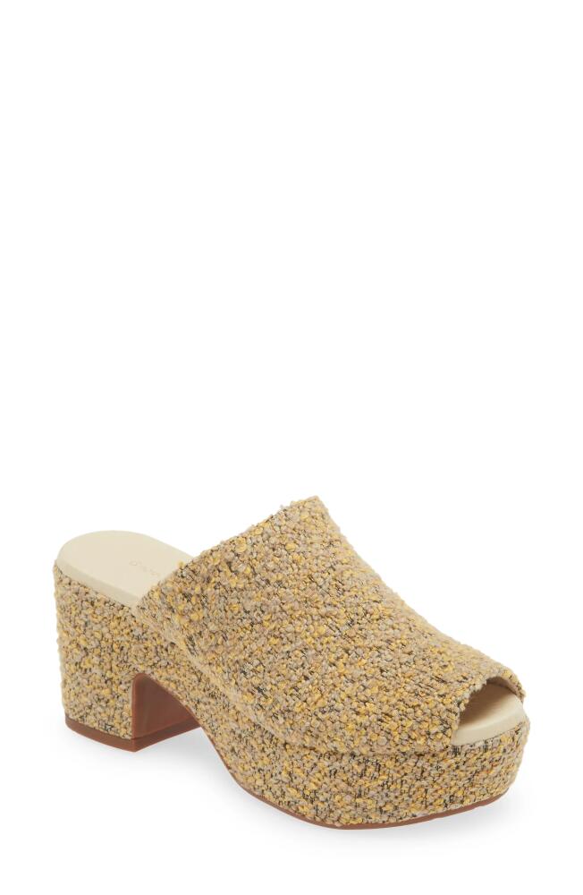 Chocolat Blu Gwyn Platform Sandal in Tan Multi Tweed Cover