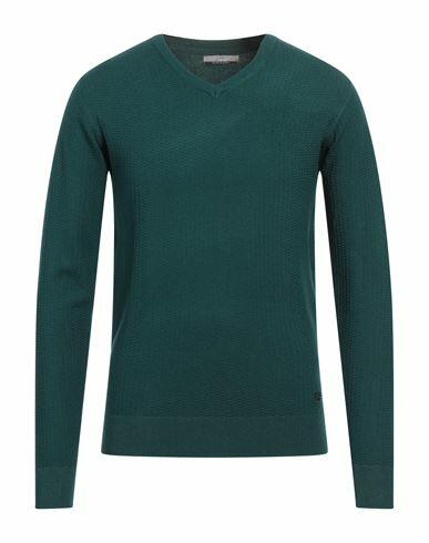 Yes Zee By Essenza Man Sweater Deep jade Viscose, Nylon Cover