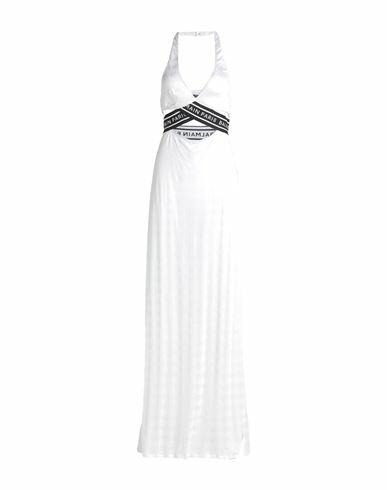 Balmain Long Dress Woman Cover-up White Viscose, Cotton Cover