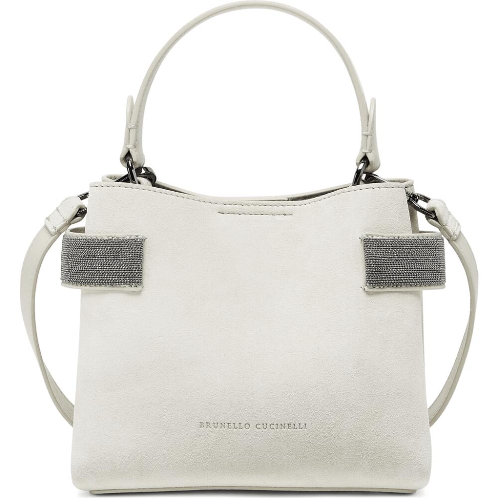 Brunello Cucinelli Suede bag with precious bands in Ivory Cover