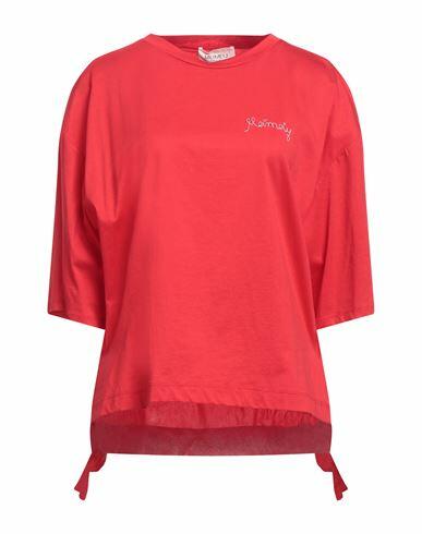 Meimeij Woman T-shirt Red Cotton Cover